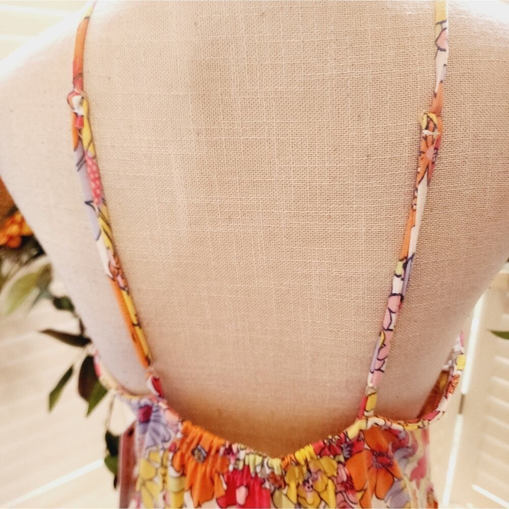 EMMA & MICHELE MED ORANGE FLORAL MAXI  NWT - Picture 5 of 9